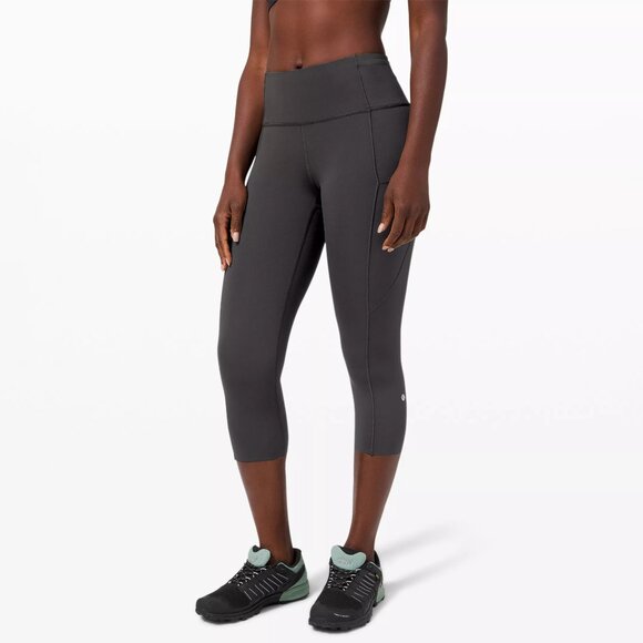 lululemon Graphite Grey Fast and Free Crop II 19" *Non-Reflective size 4 - Picture 1 of 16